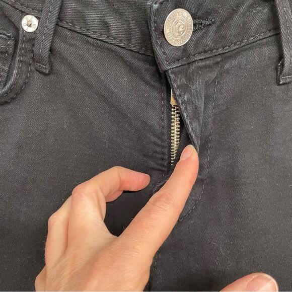 True Religion Black Mid Rise Bedazzled Skinny Ankle Jeans Y2K Womens 29 Studded - Picture 4 of 7